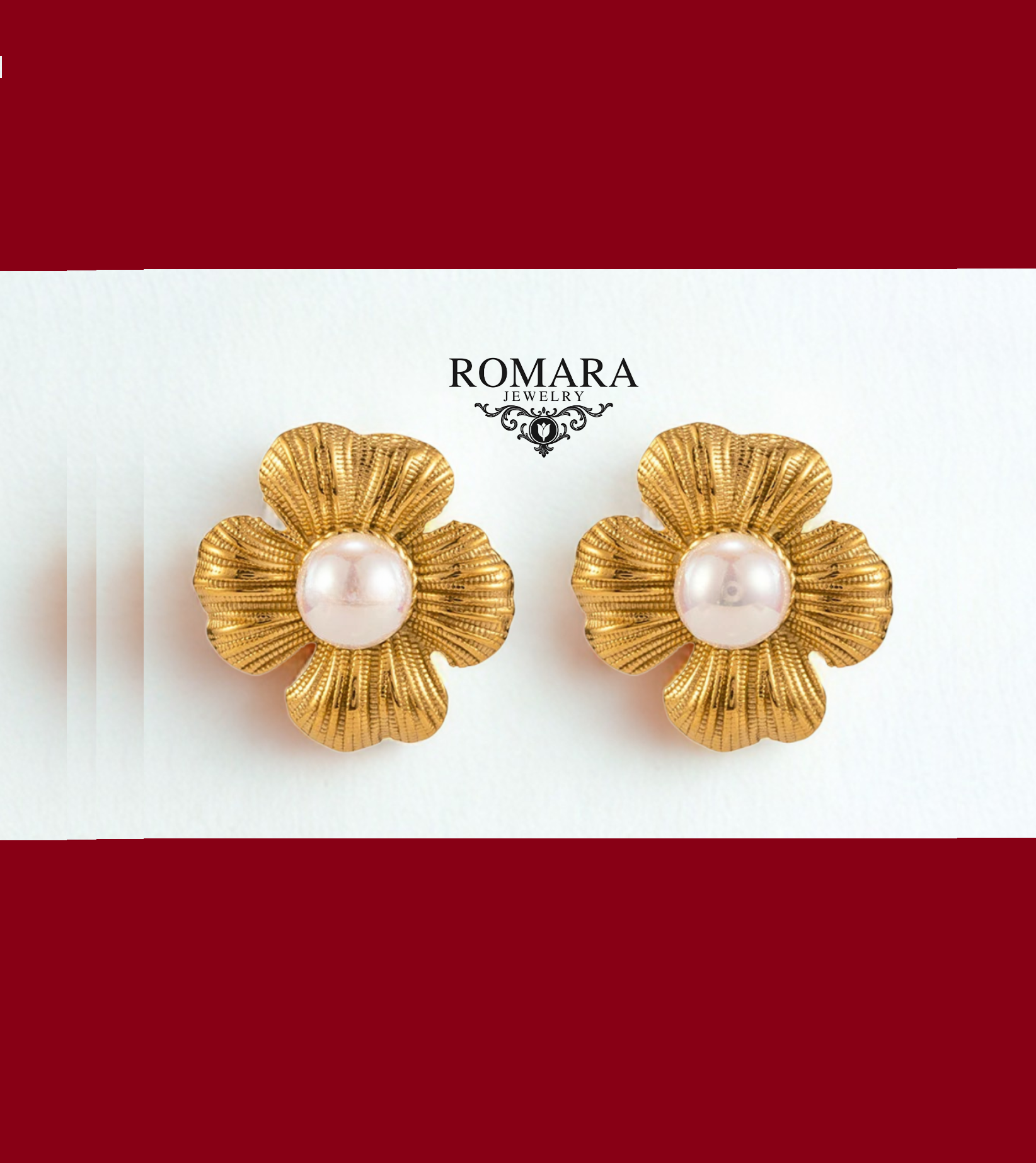 Aretes Flor de Luna Acero Inox 18kt