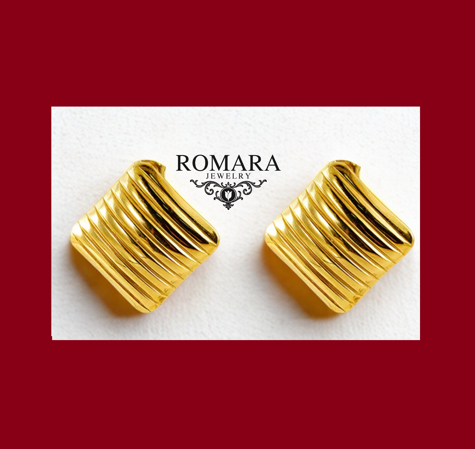 Aretes Relieve Acero Inox 18kt